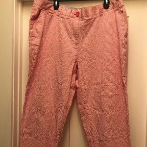 Crown & ivy red/white Seersucker pants